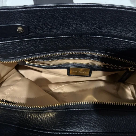 Michael Kors Collection Black Crocodile-Embossed Satchel - Picture 9 of 12